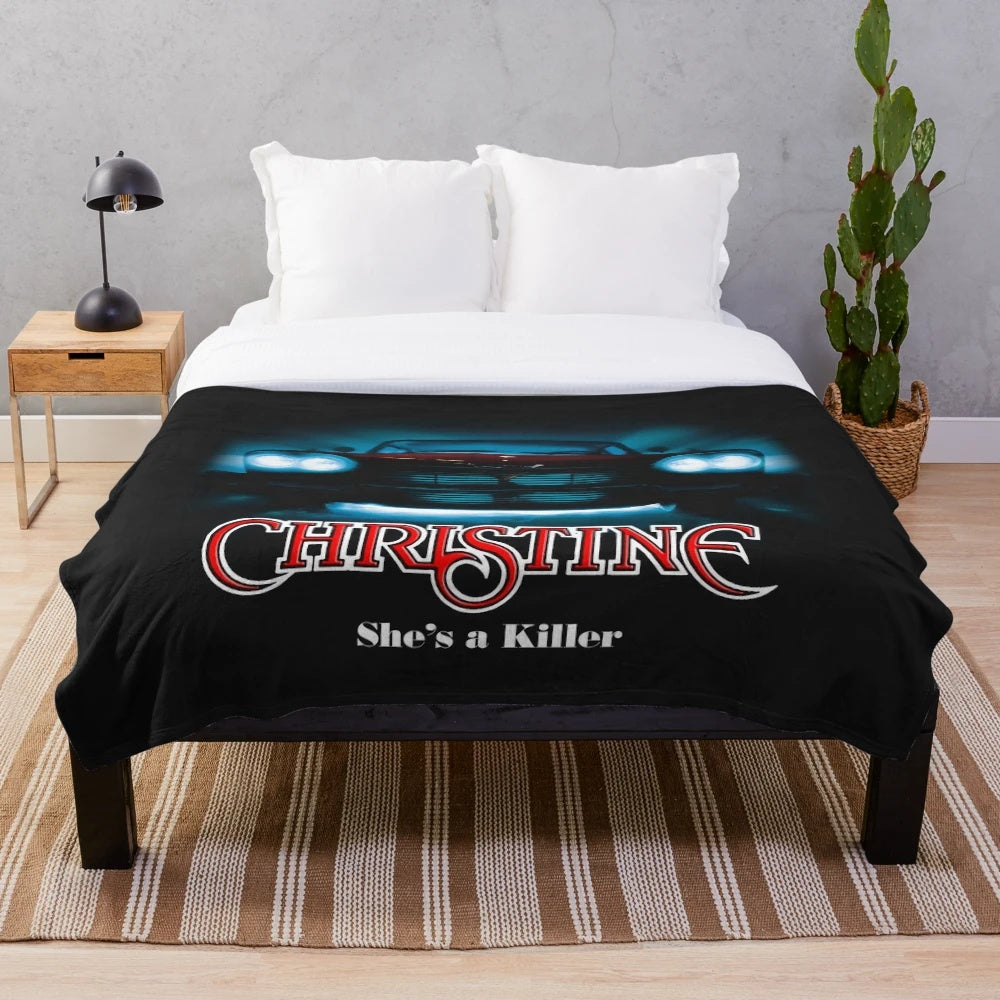 Vintage Christine movie car plush blanket