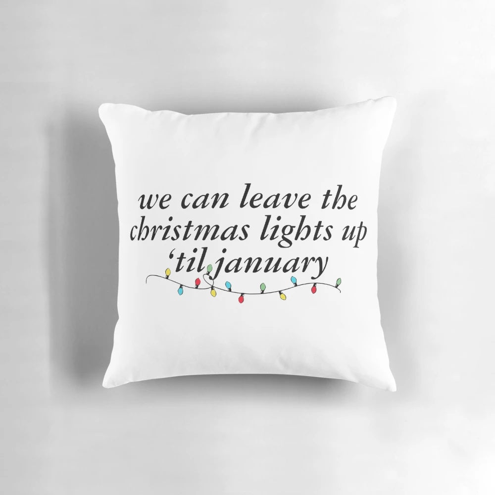 Vintage Christmas tree farm pillow with Taylor Swift holiday design