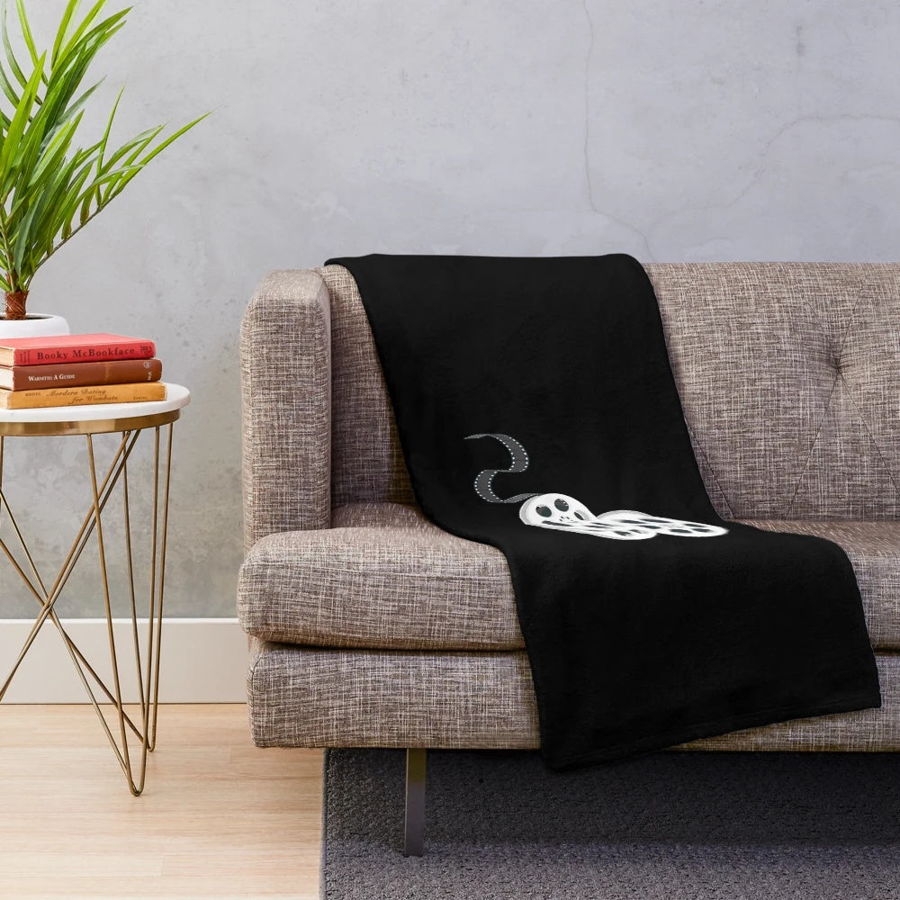 Vintage film roll cinema-themed plush blanket
