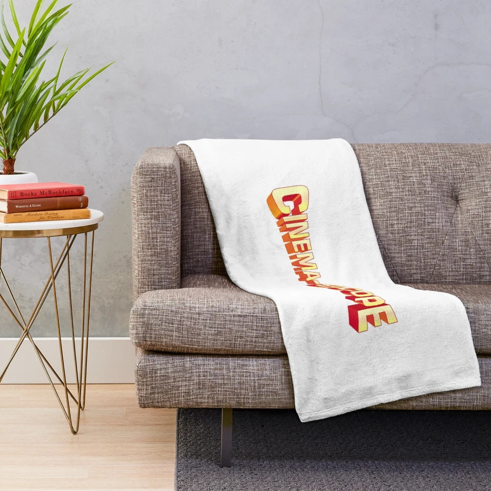 Vintage cinema-inspired plush blanket with a cinematic design