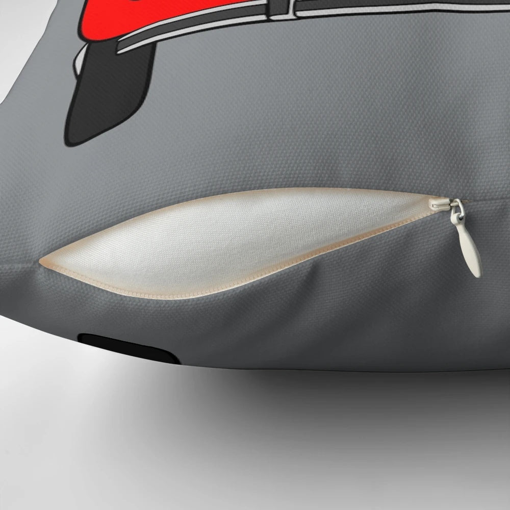 Citroen 2CV red color pillow, featuring the iconic French classic car design