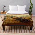Vintage Civil War Battle of Gettysburg Painting Print Plush Blanket