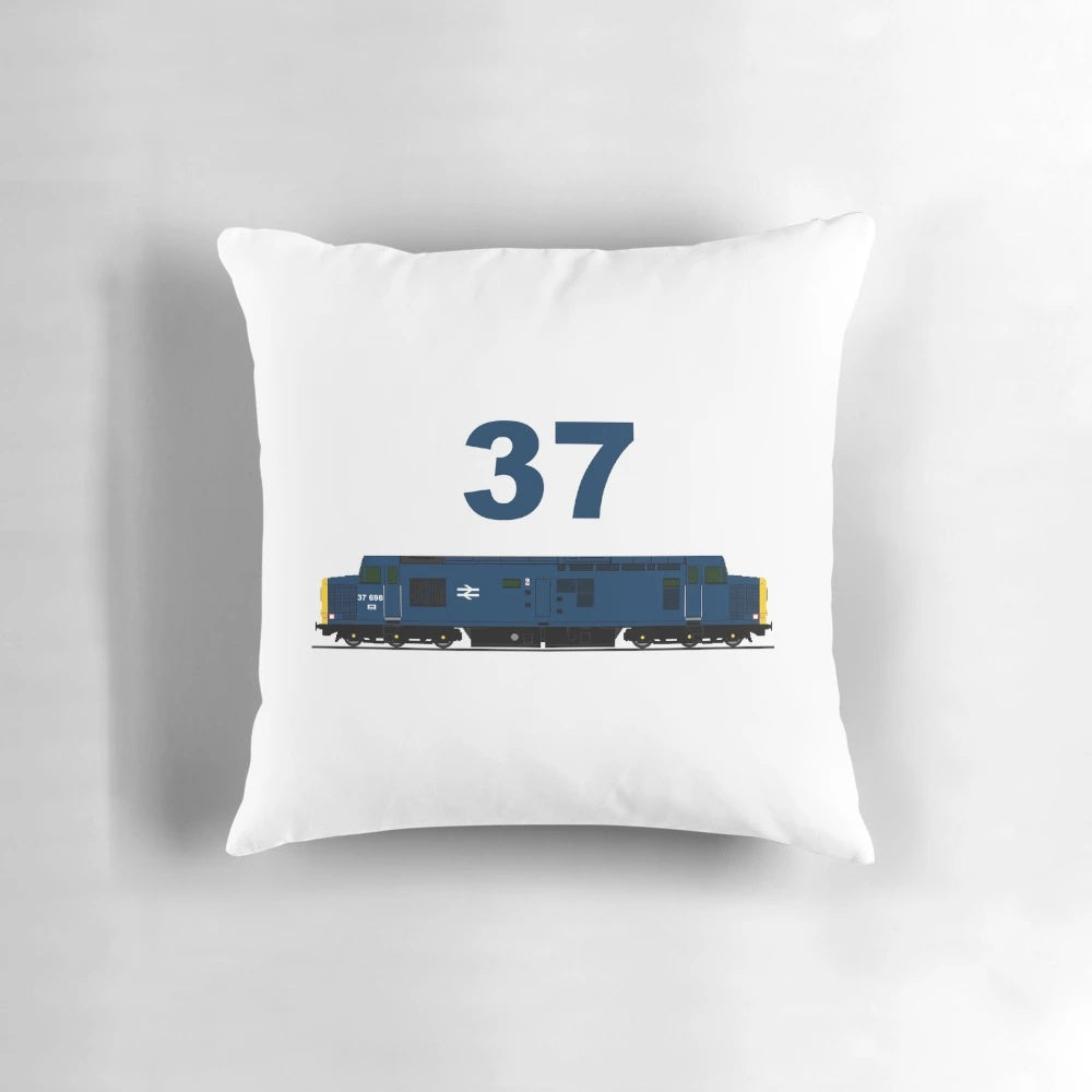 Vintage Class 37 Locomotive Pillow - Nostalgic British Rail "Growler" Diesel Train Decor