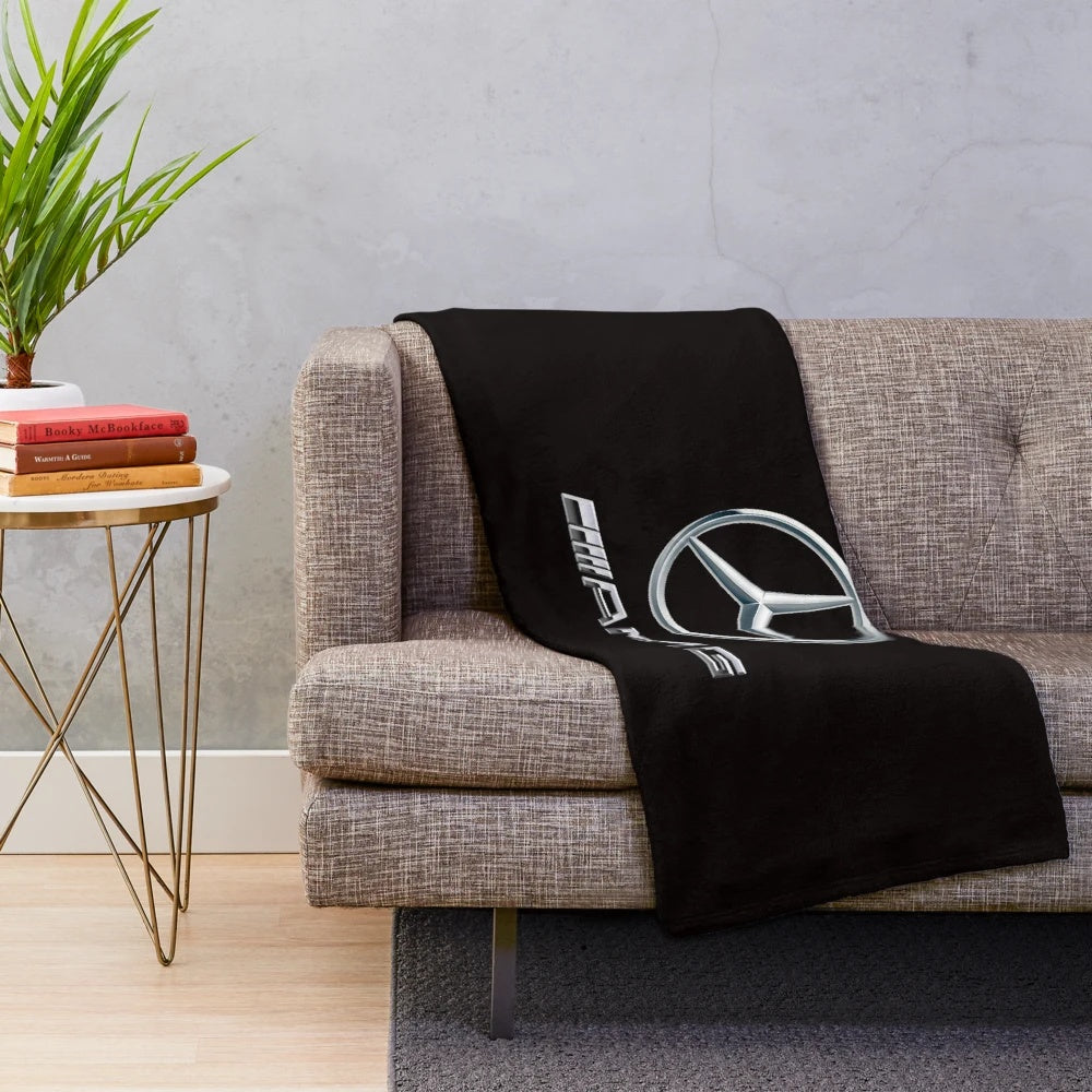 Vintage Classic Plush Blanket with Mercedez AMG Logo