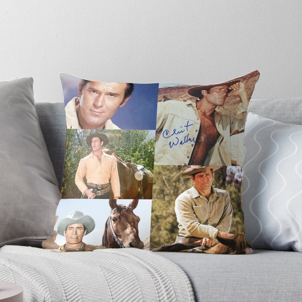 Clint Walker Signed Pillow - Vintage Collectible Memorabilia from the Golden Age of Hollywood