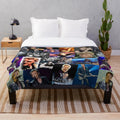 Vintage collage plush blanket with image of French singer Johnny Hallyday