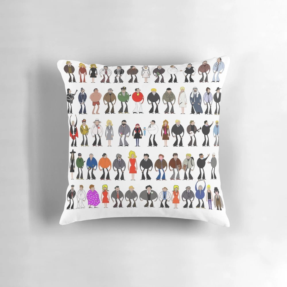 Vintage-style throw pillow featuring the classic TV detective Columbo