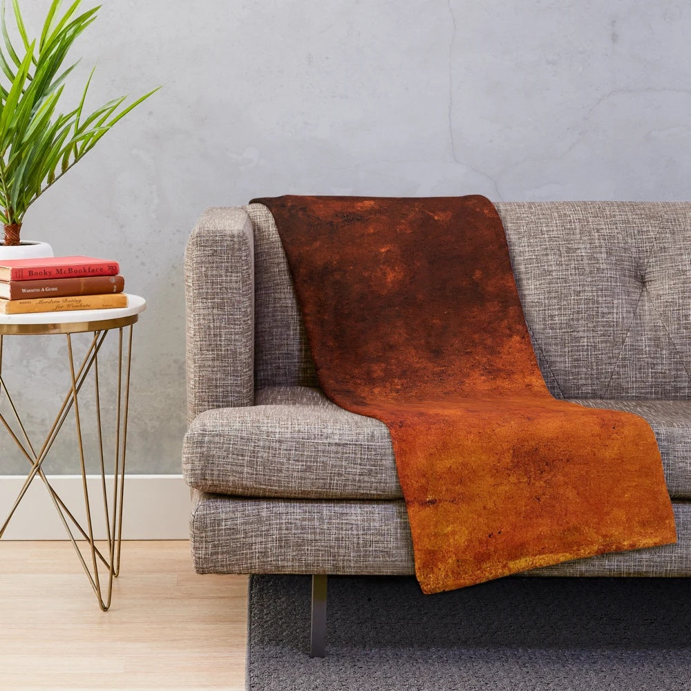 Vintage copper plate plush blanket