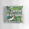 Vintage "Creature from the Black Lagoon" horror movie lithograph reproduction pillow