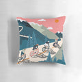 Vintage cycling art design on a decorative throw pillow for biking enthusiasts