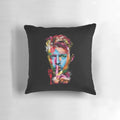 Vintage-inspired pillow featuring the iconic image of legendary musician David Bowie
