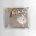 Vintage Degas ballet dancer impressionist pastel art printed on high-quality pillow
