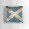 Vintage, distressed and grungy looking Scottish flag throw pillow