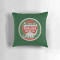 Vintage distressed Sinclair Dino motor oil symbol on a throw pillow