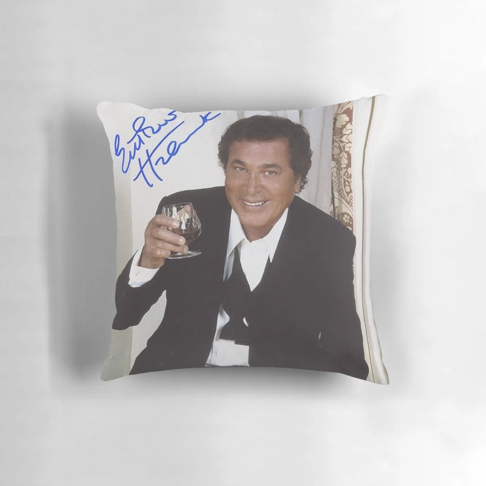 Engelbert Humperdinck signed pillow, vintage collectible music memorabilia