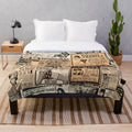 Vintage erotic plush blanket featuring retro risque pulp magazine inspired design
