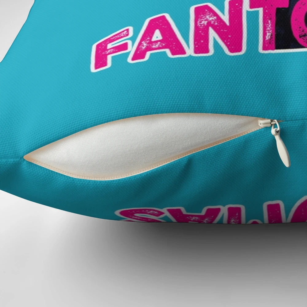 Vintage Fantomas movie poster pillow featuring Jean Marais and Louis de Funes