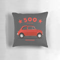 Vintage Fiat 500 F 1972 car-themed throw pillow