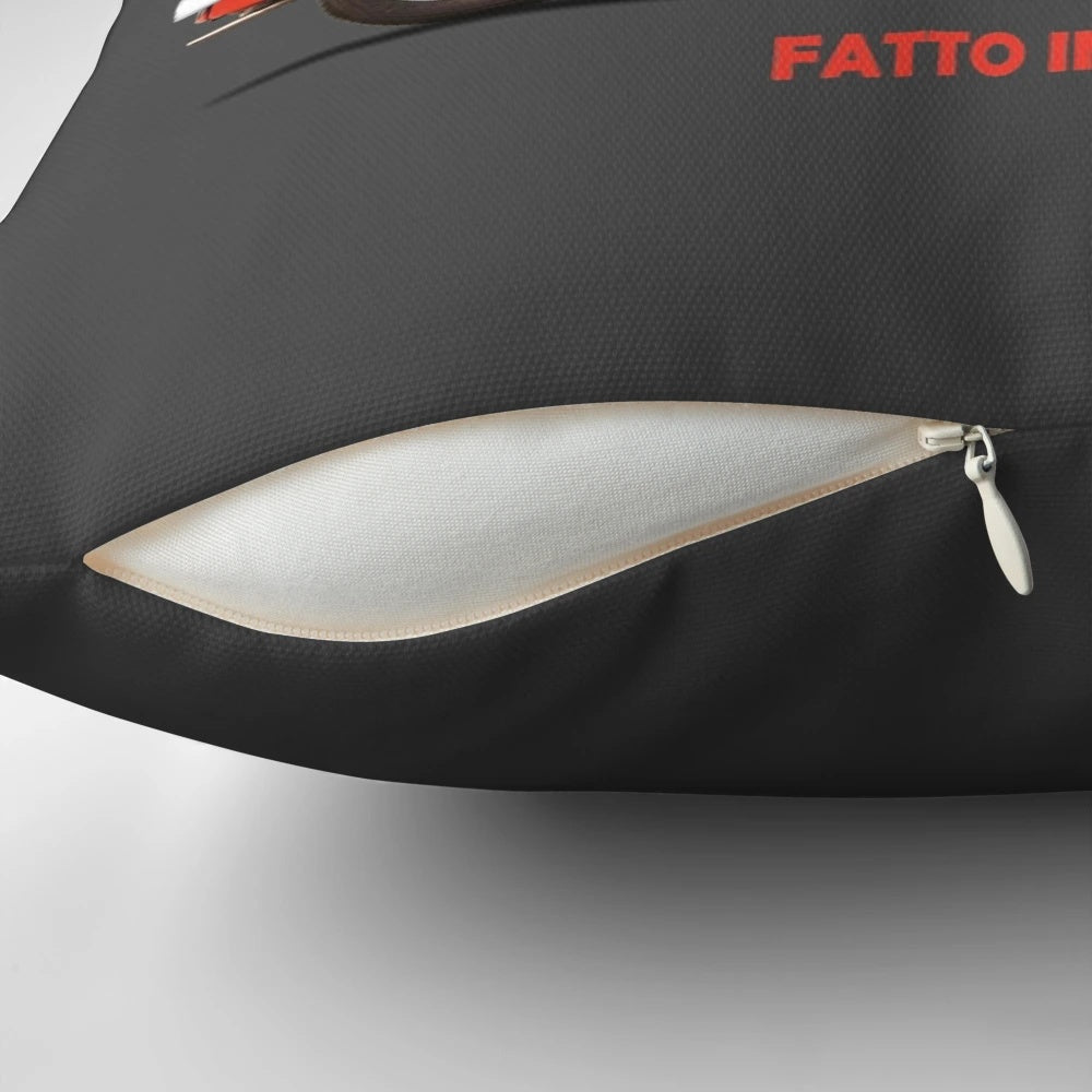 Vintage Fiat 500 F 1972 car-themed throw pillow
