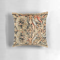 Vintage floral patterned accent pillow with antique French Gobelins and Aubusson tapestry-inspired design