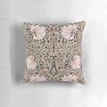 Vintage floral Pimpernel William Morris pattern sage and soft pink pillow