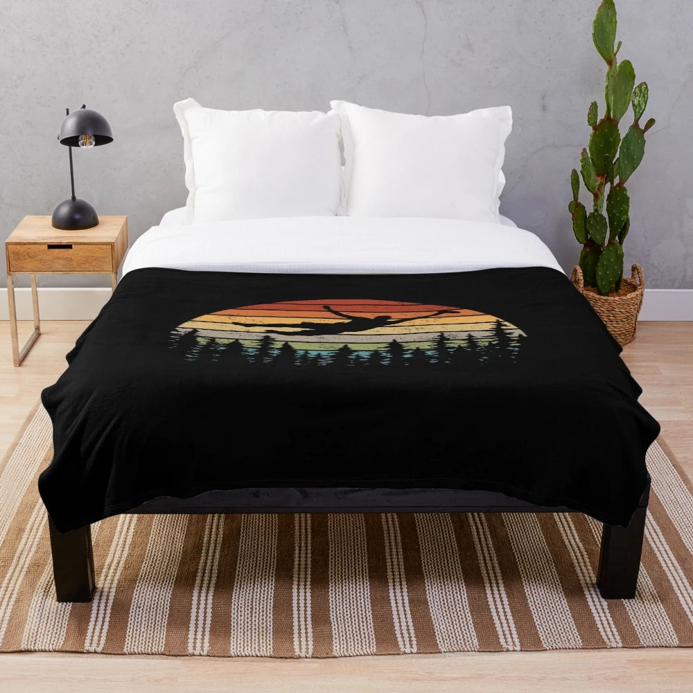 Vintage flying disc plush blanket for ultimate frisbee enthusiasts
