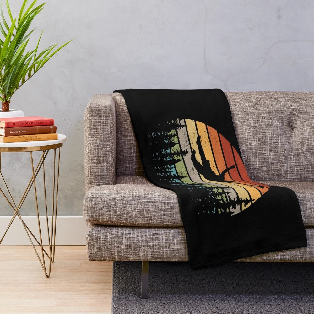 Vintage flying disc plush blanket for ultimate frisbee enthusiasts