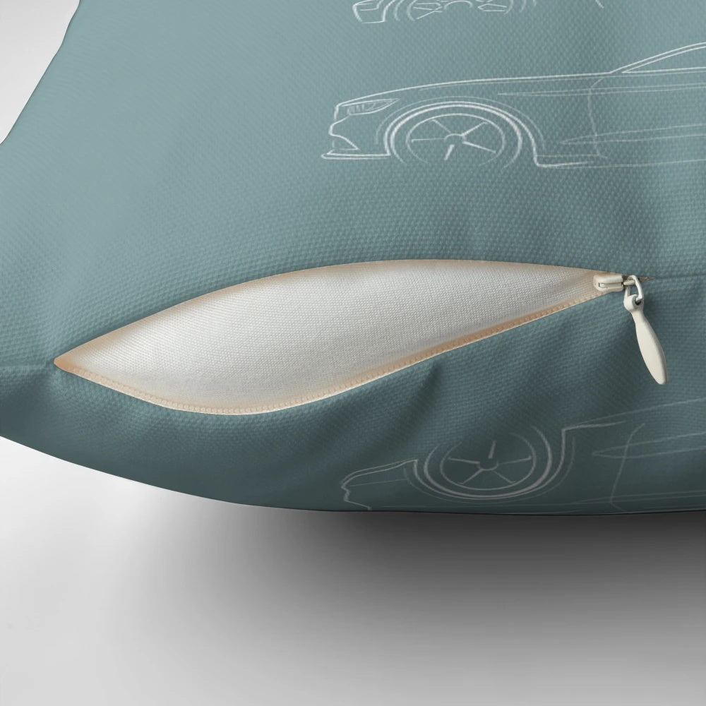 Evolution of the Ford Mustang Pillow, featuring vintage and classic Ford Mustang designs