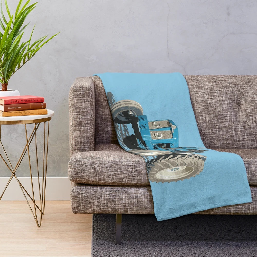 Plush blanket featuring a vintage Fordson Super Major tractor