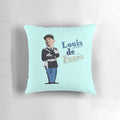 Plush Louis de Funès pillow, featuring the iconic French comedy actor