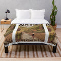 Vintage French Swiss Alps bicycle tour advert plush blanket