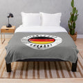 Vintage German flag plush blanket featuring the city of Stralsund, Germany