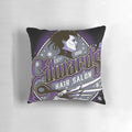 Vintage Gothic Hair Salon Pillow with Scissors, Snowflake, and Hairdresser Elements