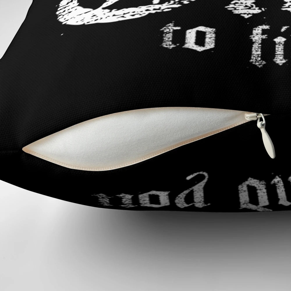 Vintage distressed gothic horror pillow featuring a vampire design with the text "Oceans of Time