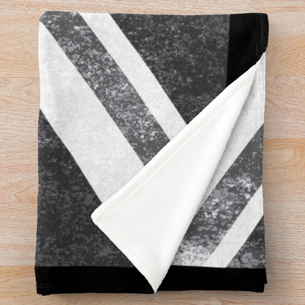 Vintage grayscale United Kingdom flag plush blanket