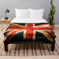 Vintage grunge plush blanket with British UK flag design