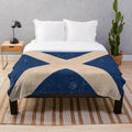 Vintage grunge Scottish flag plush tartan blanket