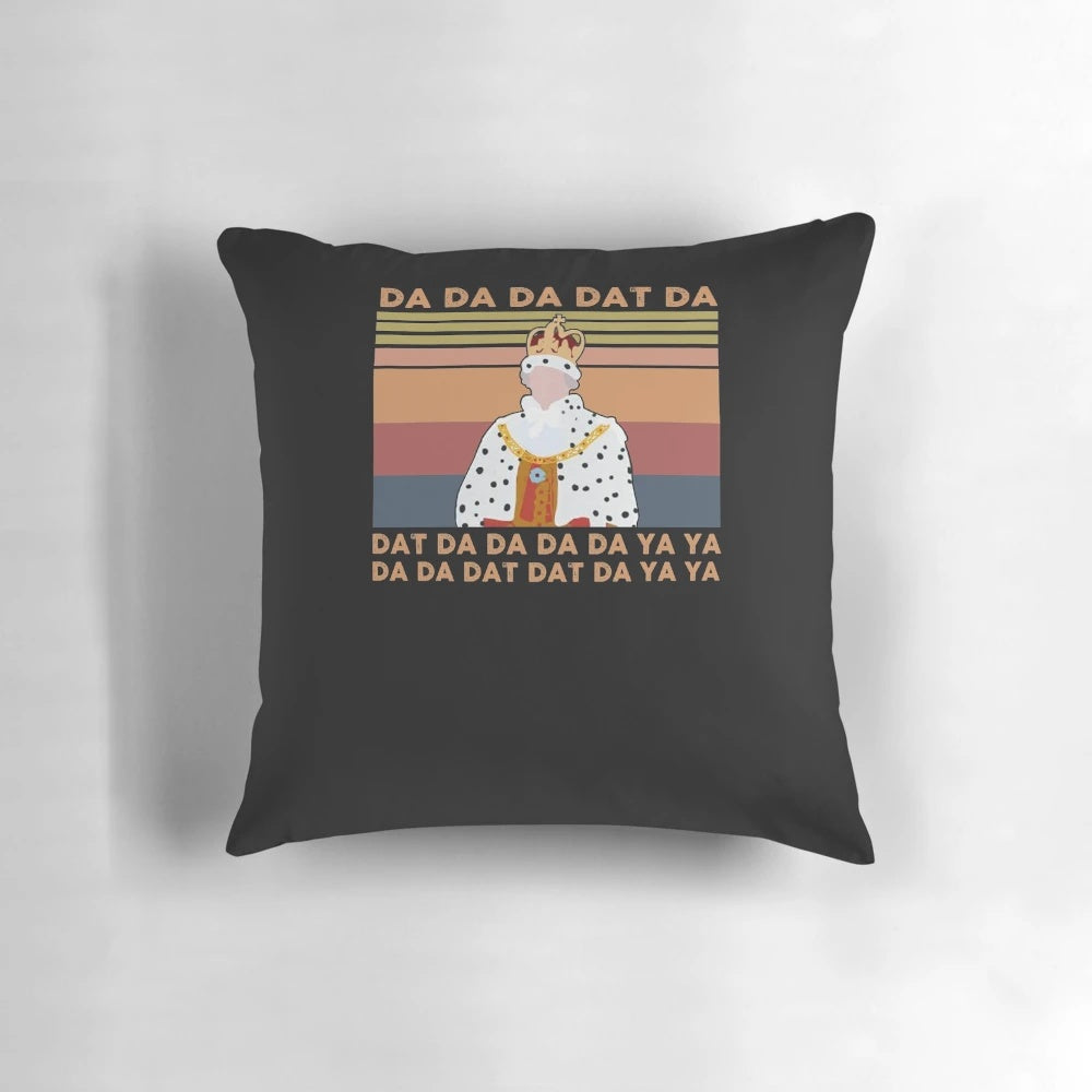 Vintage cotton pillow featuring the "Da Da Da Dat Da" chorus from the musical "Hamilton