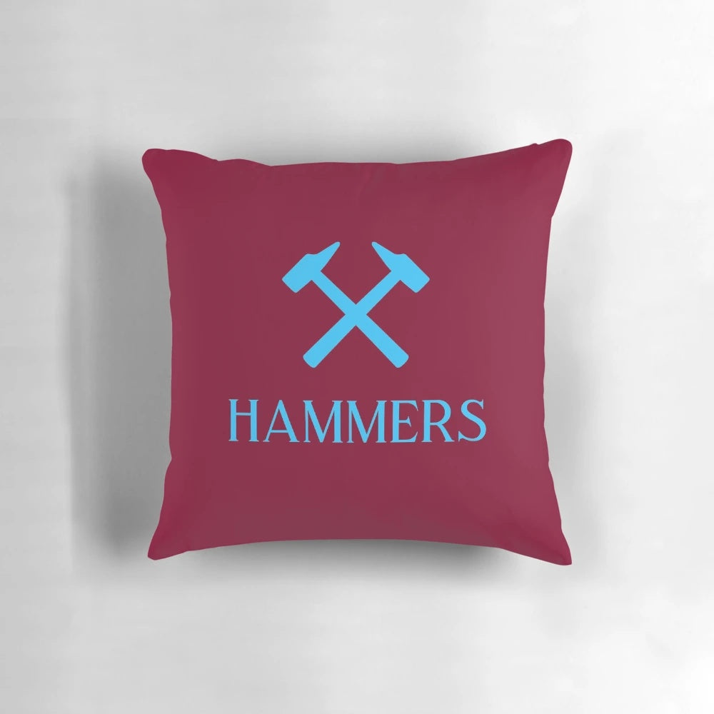 Vintage hammers logo pillow, West Ham United FC supporter merchandise