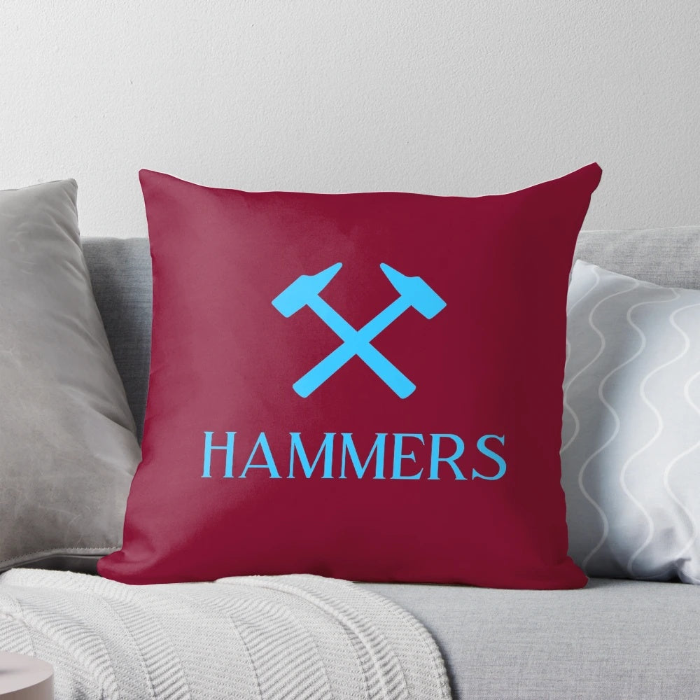 Vintage hammers logo pillow, West Ham United FC supporter merchandise