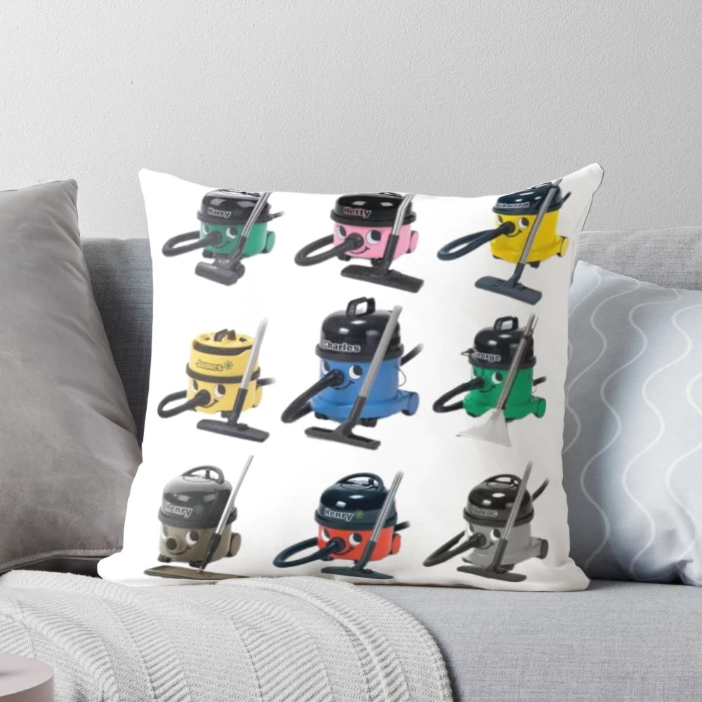 "Vintage-style Henry Hoover and Friends Pillow for Nostalgic Home Decor"