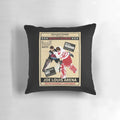 Vintage-style pillow featuring a goalie fight between the Detroit Red Wings and Colorado Avalanche, incorporating the focus keywords "goalie fight" and "red wings vs avalanche".