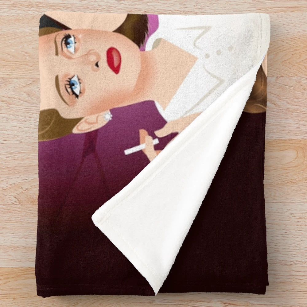 Bette Davis plush throw blanket featuring classic Hollywood icon portrait