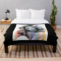 Vintage Hollywood Cinema Farah Fawcett Plush Blanket featuring a retro cinema print