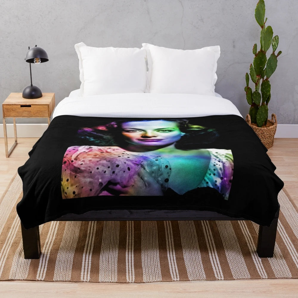 Vintage Hollywood Cinema Joan Crawford Plush Blanket