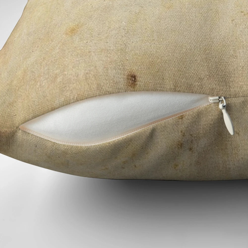 Vintage-inspired throw pillow featuring a detailed portrait of a horse's head and saddle