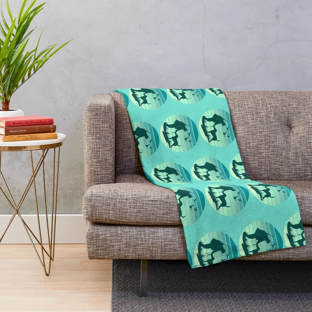 Vintage Hunting Plush Blanket featuring wildlife art