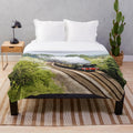 Cozy plush blanket featuring the iconic A3 Class 60103 Flying Scotsman steam locomotive