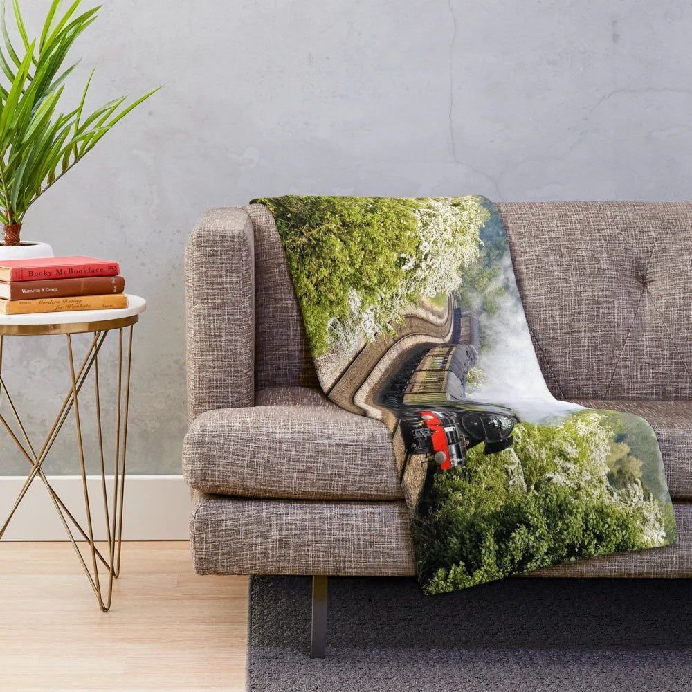 Cozy plush blanket featuring the iconic A3 Class 60103 Flying Scotsman steam locomotive