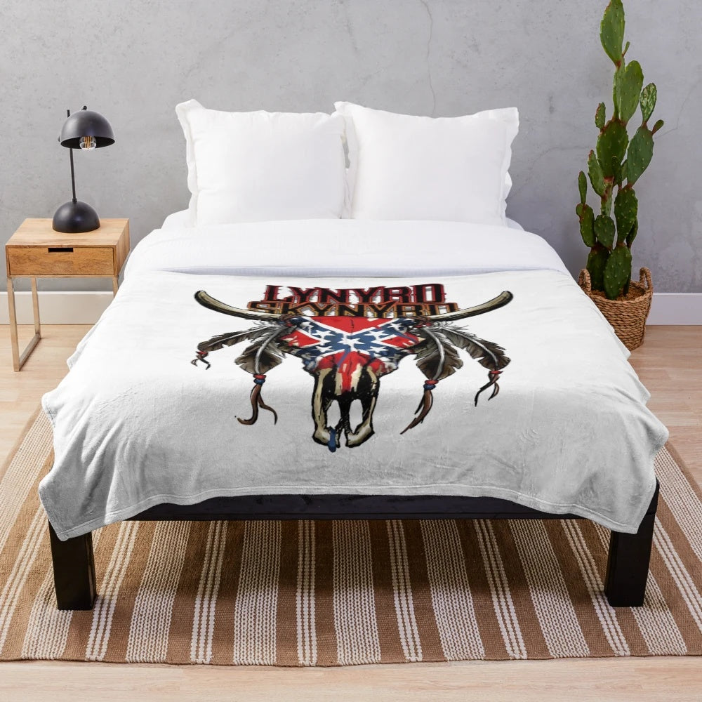 Vintage inspired plush blanket featuring American rock band